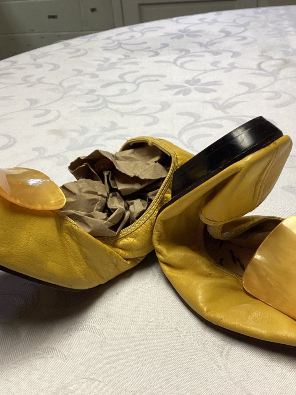 YELLOW BALLET slippers MIDCENTURY MODERN. HOLLYWOOD GLAMOUR